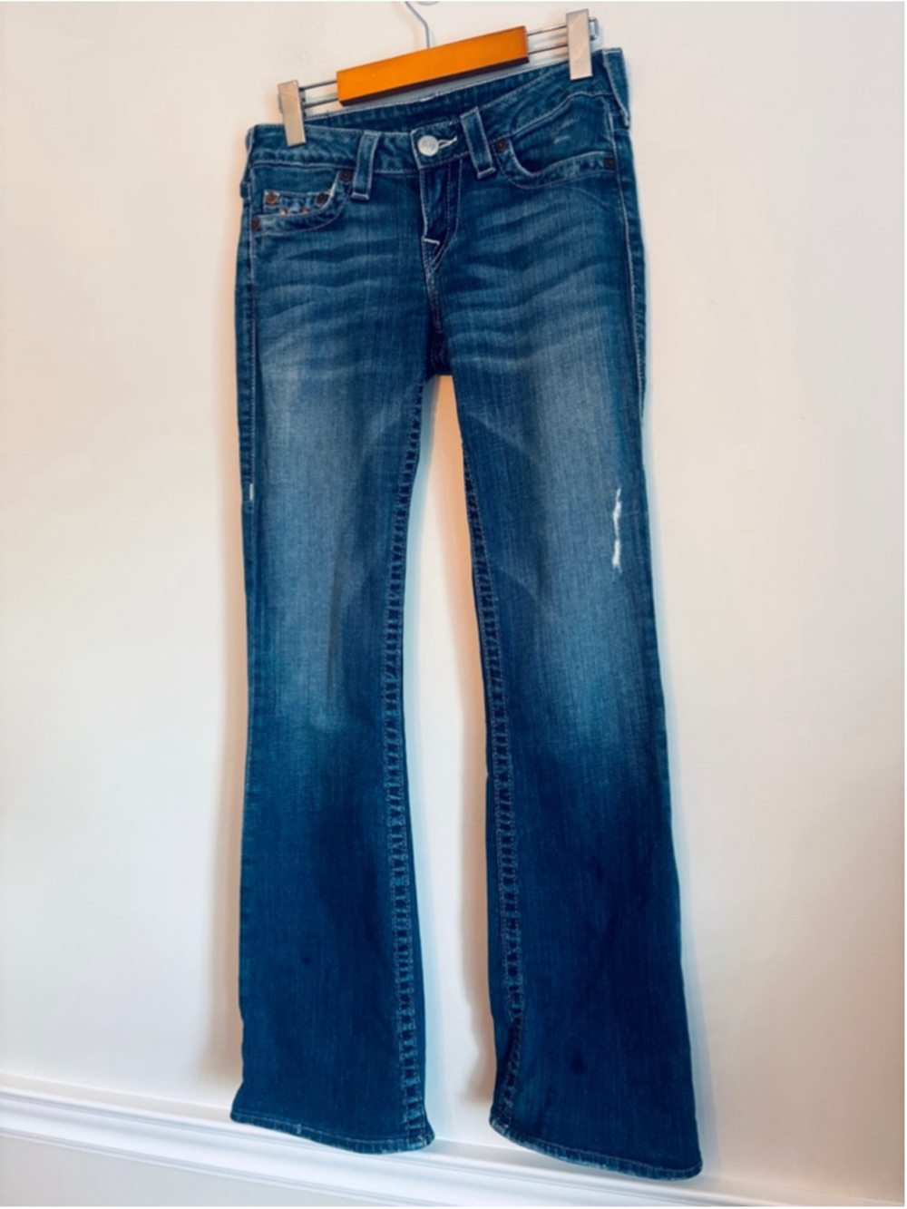 True Religion Rainbow Stitch Boot Cut Jeans Womens Size 27 - Picture 3 of 13